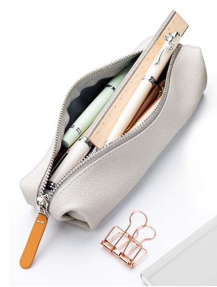 MODERN leather pen bag large capacity male and female high school students school season stationery box Pencil box Simple and multi-functional