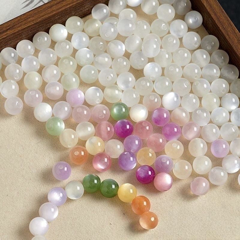 ลูกปัดสร้อยคอตาแมวเปลี่ยนสีด้วยแสงยูวี สีมุก ลูกปัดเรซิน งานแฮนด์เมด DIY เครื่องประดับ วัสดุทำสร้อยข้อมือใหม่