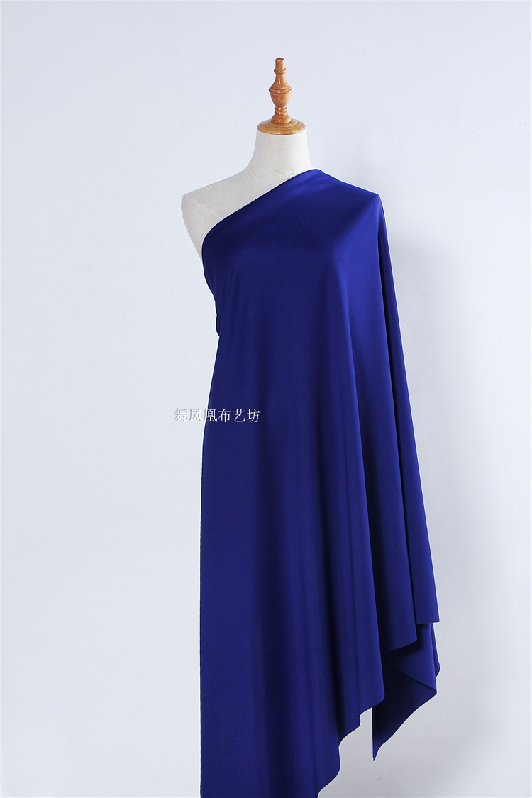 phần mỏng sâu hoàng gia màu xanh màu xanh đậm polyester đan vải quần váy blouse vải căng quần áo La Mã - Vải vải tự làm vải linen thô