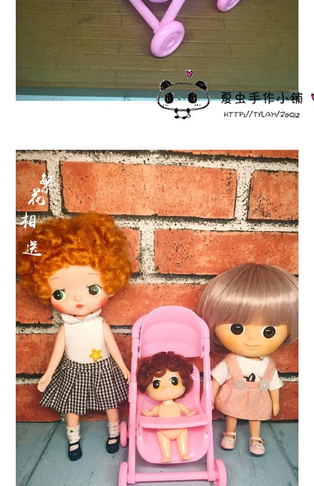 Ixtee cô gái búp bê holala nhầm lẫn búp bê kelly nhỏ phụ kiện có sẵn xe đẩy màu hồng búp bê anna