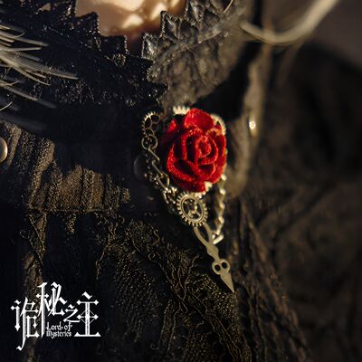 【 Limited Collaboration 】 The Mysterious Master × Steam Continent Sharon Series Rose Gear Collar Brooch Accessory