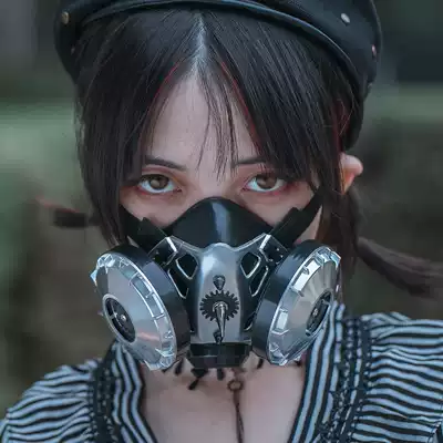 Mr Yi's steam continent steampunk steampunk cyberpunk anti-haze silver gas mask
