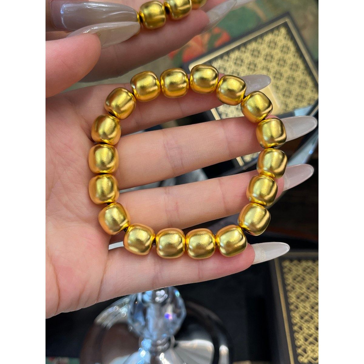 水贝足金999黄金桶珠手镯推荐｜送女友生日礼物的高级感爆棚选择！-定制黄金镶钻首饰-淘宝好物网