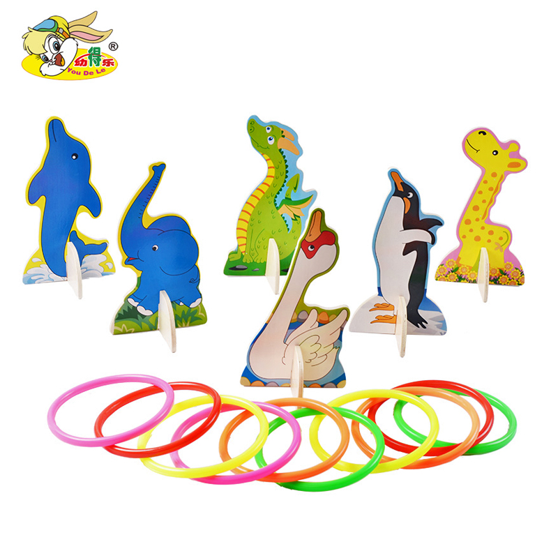 Children's puzzle toy wooden parent-child ringer ring game throw throw throw ring indoor outside parent-child throwing circle