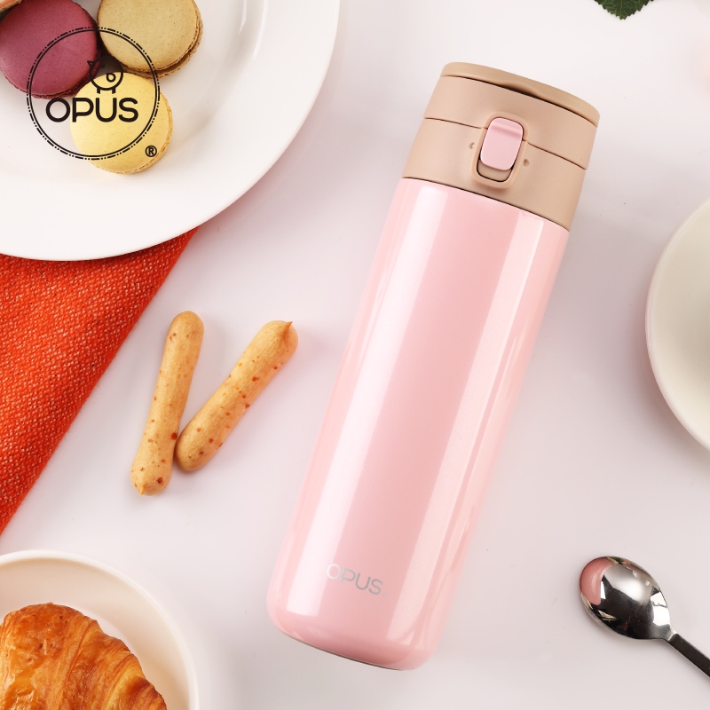 Opus thermos female portable large capacity outdoor water cup student Korean version fresh bouncing stainless steel car cup