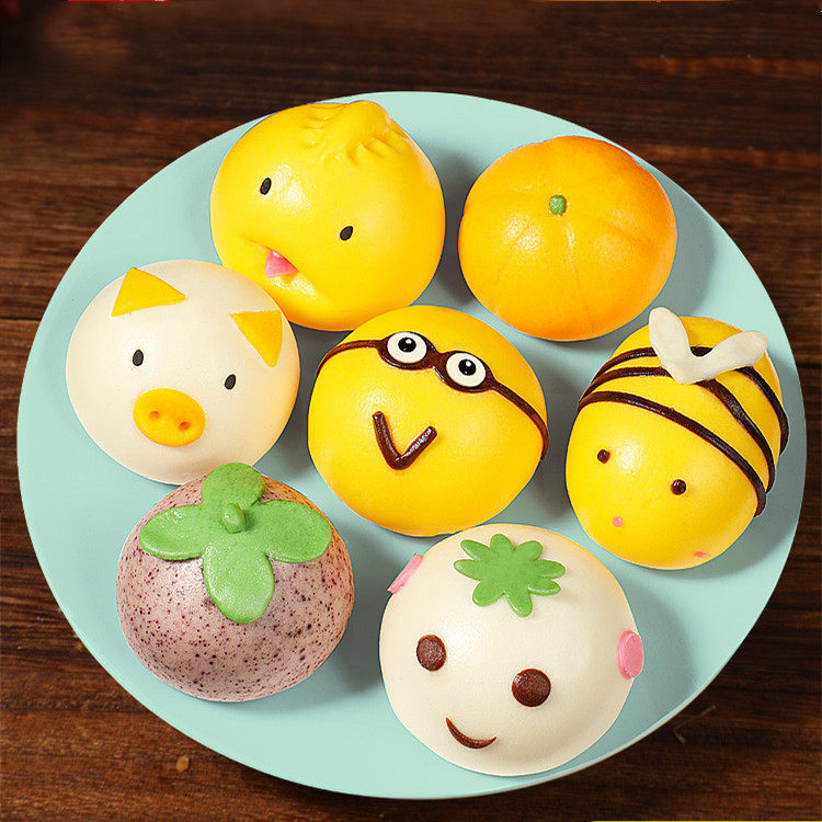 Cartoon Buns Steamed Buns Milk Soybean Sand Purple Fries Children Old breakfast noodles Frozen Food Pasta
