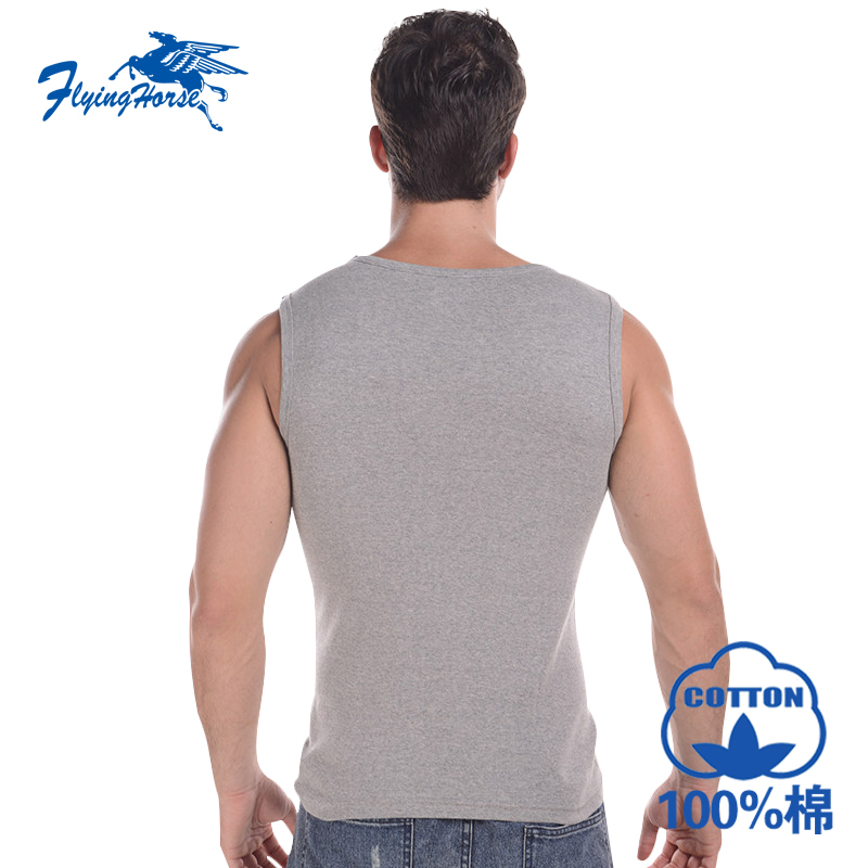 Pegasus mens thể thao vest cơ thể tinh khiết bông gân hút đáy đàn hồi tập thể dục cắt vai tay áo 1004.