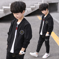  Childrens clothing Boys  spring and autumn jackets and jackets Ten 12 middle and large childrens Western style 13 years old handsome 15 boys Korean top tide