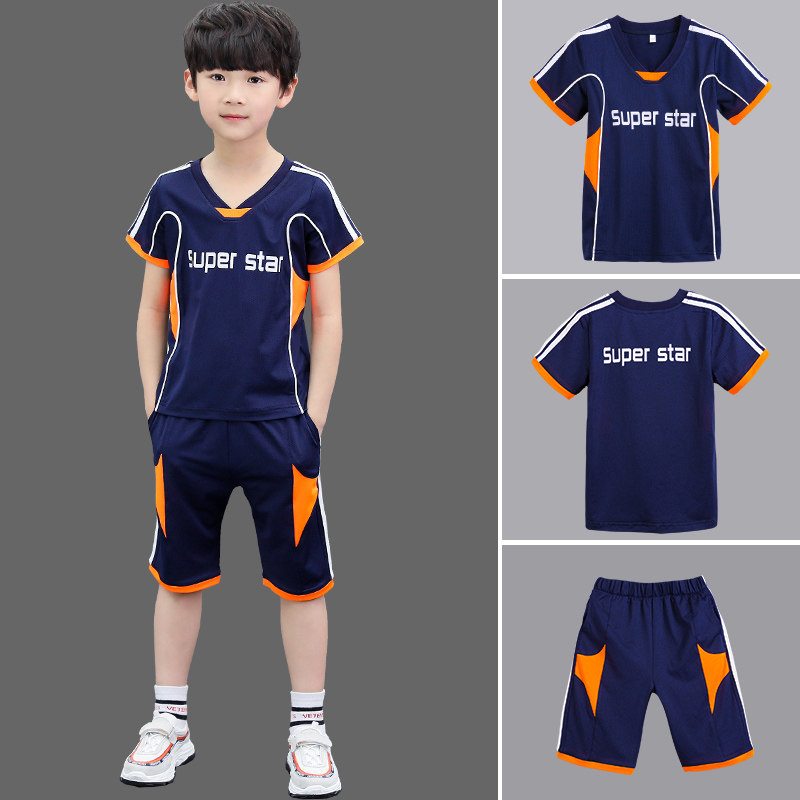 2022 New Summer Children's Clothes 713 Boys Summer Clothes 14 in Summer Sleeve Sleeve Sleeve Kits 12-15 years old