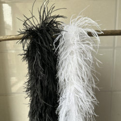 ການເຂົ້າລະຫັດຫຼາຍຊັ້ນ bold ostrich feather strips ostrich top dance clothes dress fashion diy handmade clothes accessories