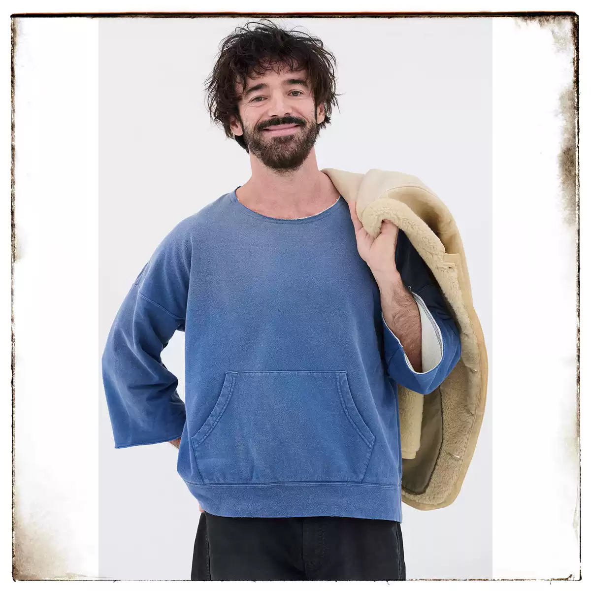 代购VISVIM 25AW BURROW DUAL SWEAT CRASH 圆领破坏卫衣七分袖-淘宝