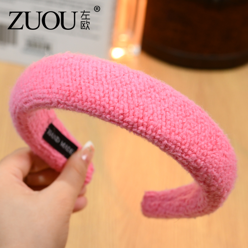 images 5:Sponge high-cranial top hoop female plush hoop wide-bound pressure hair display high-faced small hair bundle hair lump card