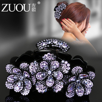 Big hair clip grab clip Korean elegant adult plate hair clip headdress flower large rhinestone mom back head hair grab