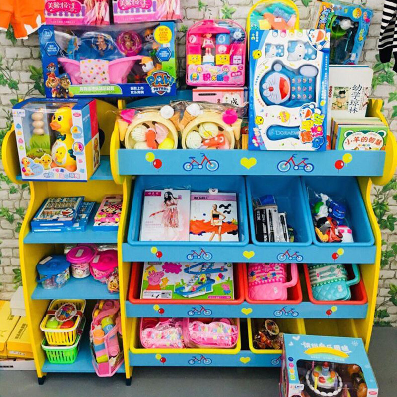 Children's toy storage shelf storage cabinet Baby bookshelf finishing classification Kindergarten toy shelf storage box Multi-layer