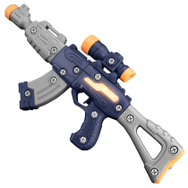 Childrens assembled electric sound and light gun screw-tightening educational toy for 2-year-old boy 3 hands-on assembly knife deformation and disassembly