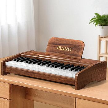 Children's Small Electronic Keyboard Wooden Piano Instrument Can Play Music, Baby's First Birthday Music Toy, Girl's New Year's Gift