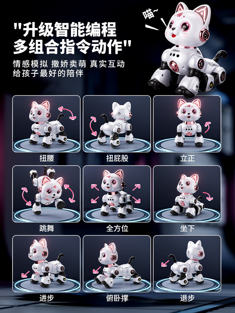 Smart Robot Cat Children's Toy for Boys and Girls, Gift for 1-3 Year Olds, Electric Remote Control, Walks and Makes Sounds, Robot for 5-6 Year Olds