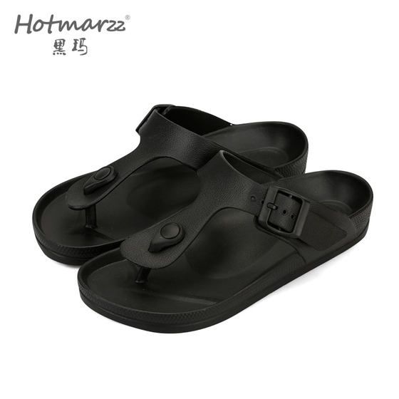 hotmarzz/黑玛拖鞋女夏季外穿人字拖女夹脚拖鞋防滑软底沙滩凉鞋