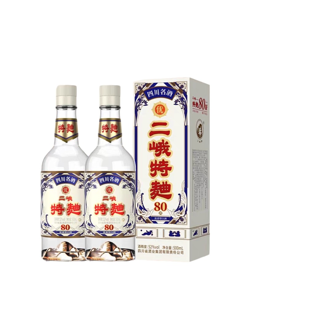 二峨特曲80版浓香型白酒52度500ml*2瓶四川名酒纯粮食酒川酒集团评价