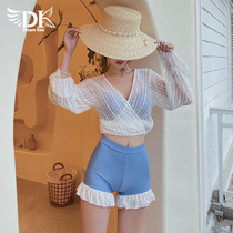 DK2021 new fairy swimsuit female summer split three-piece skirt conservative long-sleeved blouse hot spring swimsuit