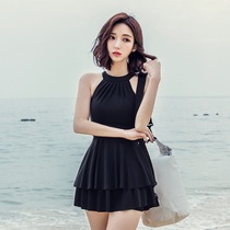 DK2021 new one-piece swimsuit womens hot spring sexy backless slim belly cover split skirt high-end swimsuit