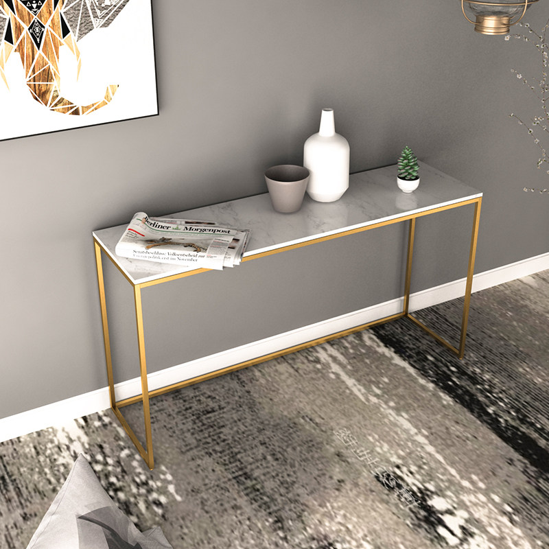 Nordic simple modern marble porch table golden iron porch table strips a few cases long strip narrow table against the wall table