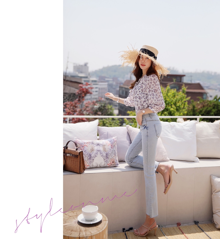 Trang web chính thức mới của Hàn Quốc 2019 gửi thư trực tiếp cho phụ nữ Phiên bản tiếng Hàn của quần jean cũ không viền màu trắng không viền đối xứng - Quần jean quần bò dài