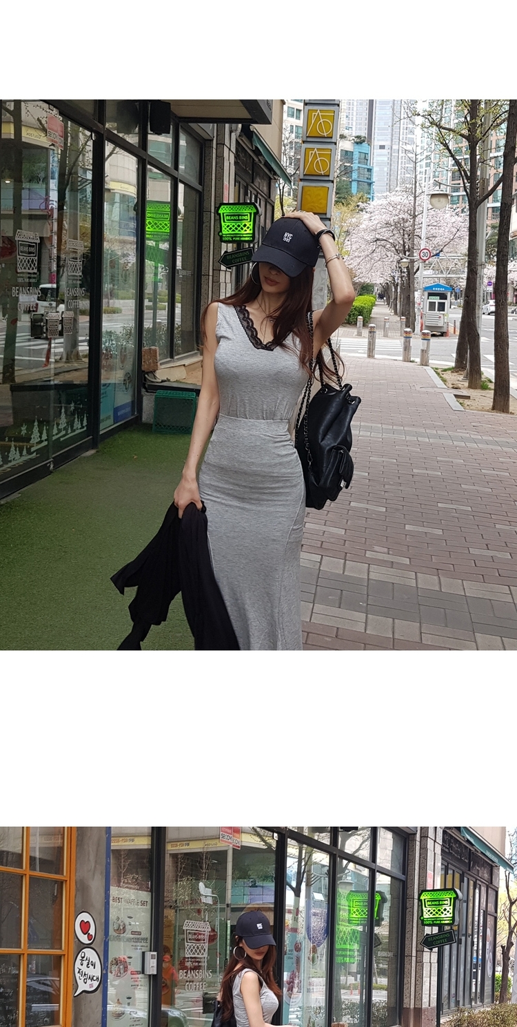 Mô hình vụ nổ Hàn Quốc mua gà rán chính hãng mặc đẹp thời trang chân dài eo cao váy dài BA395 蒖 iy - Váy chân váy kiểu