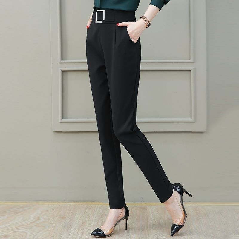 Cộng với quần nhung dày thường ngày của phụ nữ mùa thu đông mới Phiên bản Hàn Quốc của quần harem hoang dã Quần cạp cao là quần lửng quần baggy kaki nữ