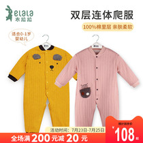 Yilala autumn baby jumpsuit Men and womens double cotton coat baby clothes spring and autumn tide climbing clothes 0-1 years old