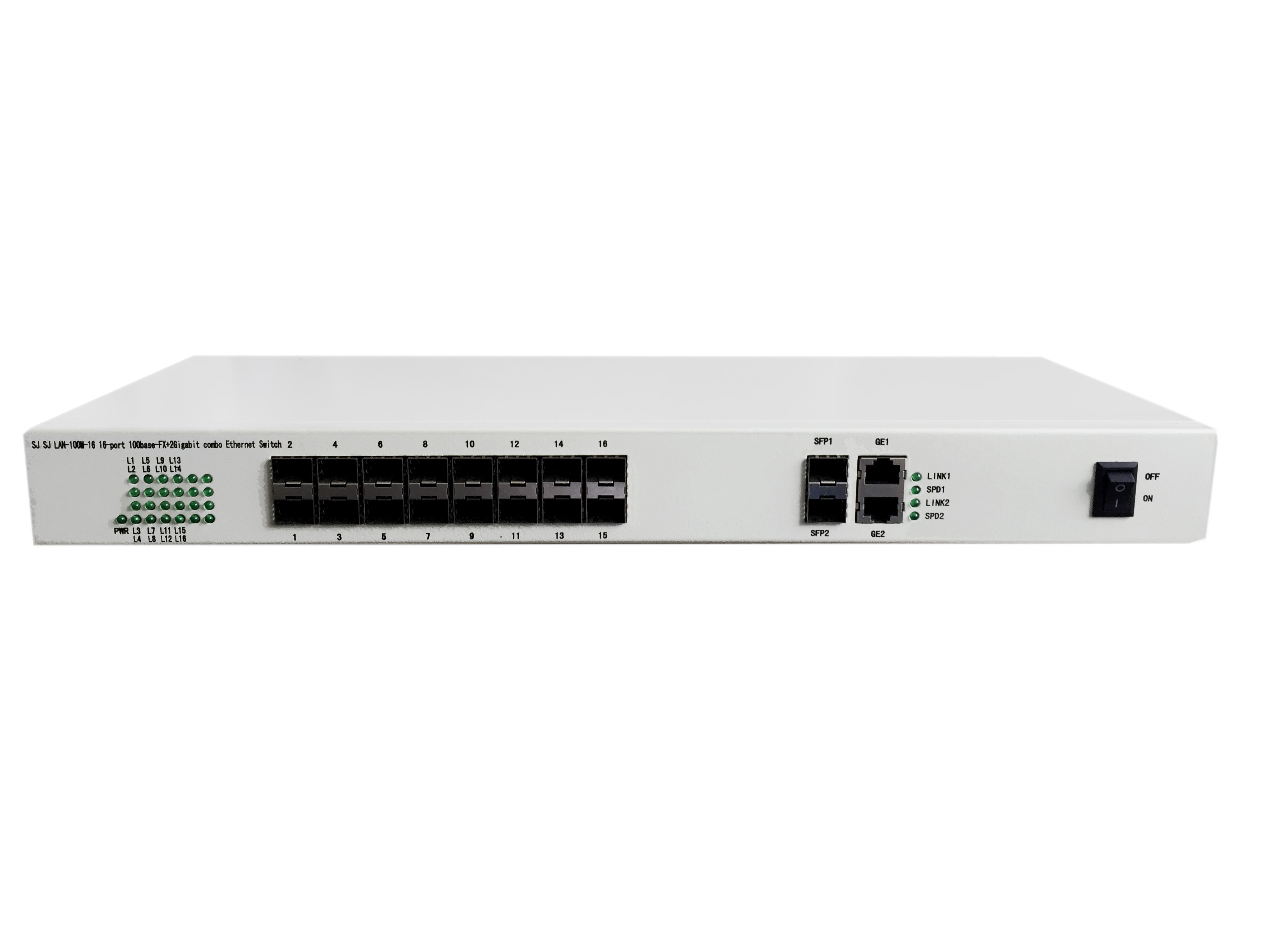 Sixteen optical two power or two optical 100M optical switch fiber optic transceiver 100M