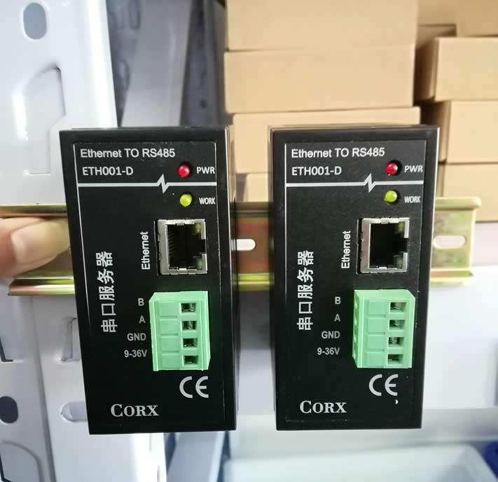 Rail-type serial port server) rail 485 transcyber interface) Internet interface turns 485) Internet turns 485) eth001-d
