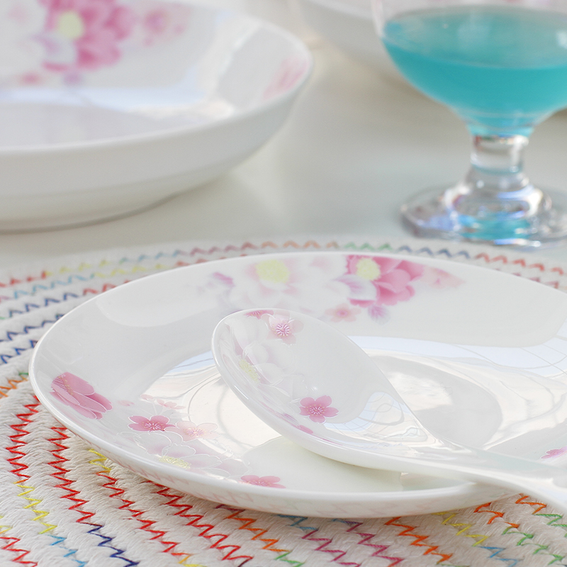 North house, ceramic tableware suit household ceramics romantic life suit dish bowl chopsticks combination of four families