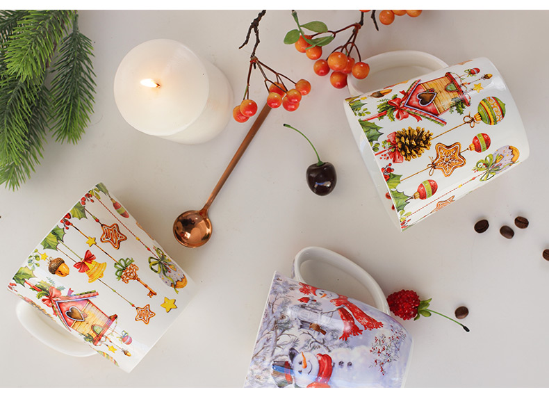 North house ceramics ceramic keller cup express Christmas creative glass coffee cup home breakfast cup couples