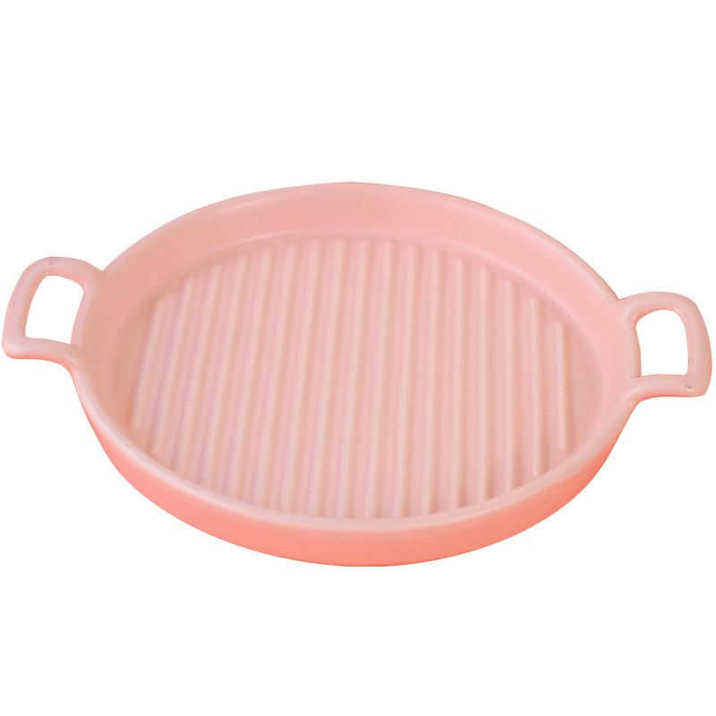 Very express! INS soft girl of western - style porcelain tableware baking pan wave breakfast tray with a salad bowl set