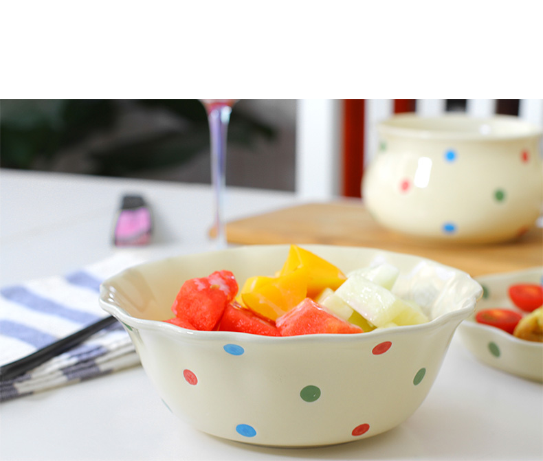 Very express! INS soft girl of western - style porcelain tableware baking pan wave breakfast tray with a salad bowl set