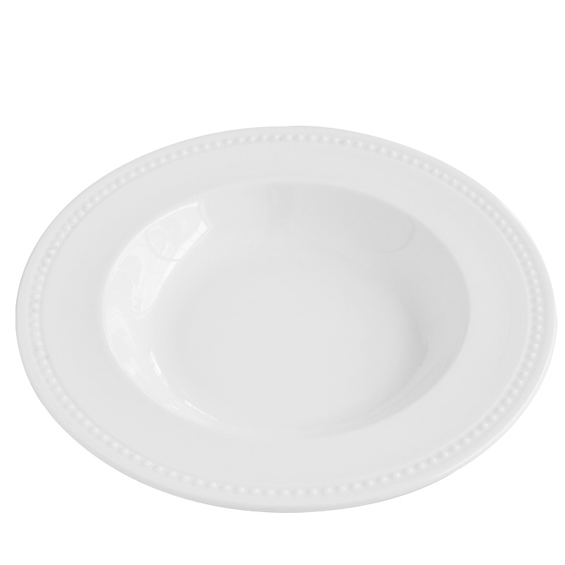 Pure white tail single ipads porcelain pasta dish dish dish soup plate FanPan dinner plate tableware of pottery and porcelain