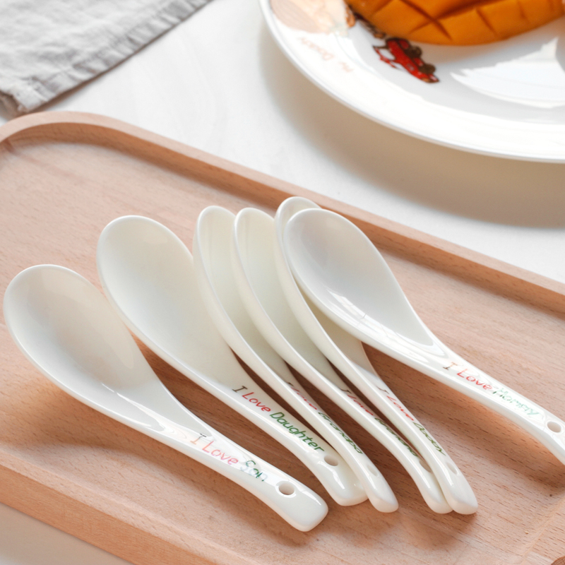 Happiness is a lovely ipads porcelain spoon porridge spoon ladle ceramic spoon