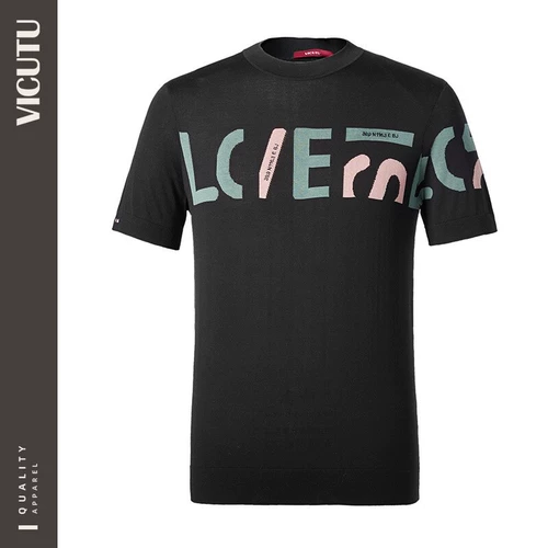 VICUTU/威可多 Летняя приталенная футболка с коротким рукавом, круглый воротник