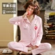 Nam cực nữ pyjama phụ nữ dịch vụ tại nhà mùa hè phù hợp với cặp vợ chồng mỏng giản dị dài tay cotton mùa xuân và mùa thu nam - Cặp đôi