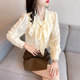French Gentle Niche Chic Tops Small Fragrant Korean Style Early Autumn Long Sleeve Shirts Ladies Chiffon Bow Shirts