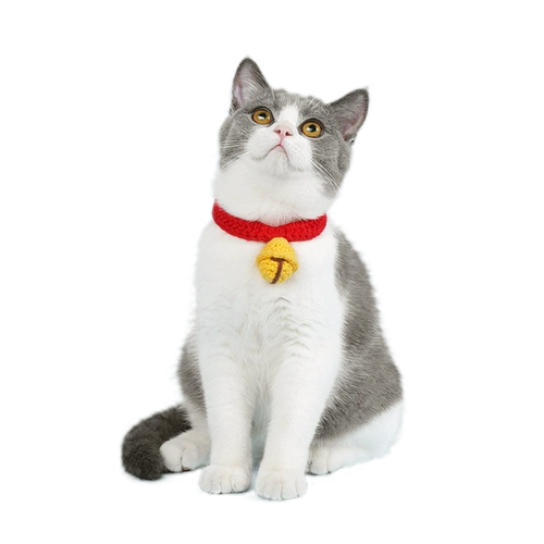 Чокер, трикотажный колокольчик, плетеный шарф ручной работы, милая галстук-бабочка, аксессуар, домашний питомец, кот