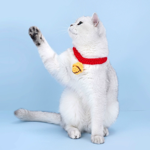 Чокер, трикотажный колокольчик, плетеный шарф ручной работы, милая галстук-бабочка, аксессуар, домашний питомец, кот