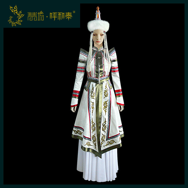 (Qingqingfang Hetai) Customized Mongolian Fashion Dress Suit White Classical Original Design