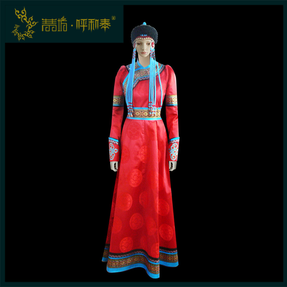 (QingQingfang Workshop and Tai) Custom of Mongolian Fashion Dresses Long Improved National Traditional Original Design 