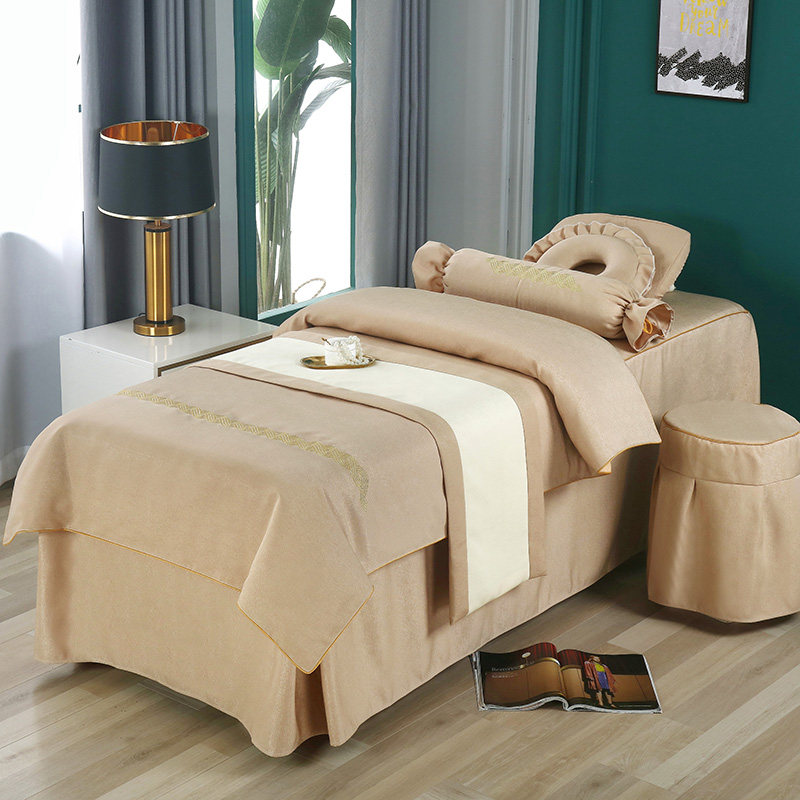 High-end beauty bedcover four pieces of pure cotton Massage Bed with hole bed