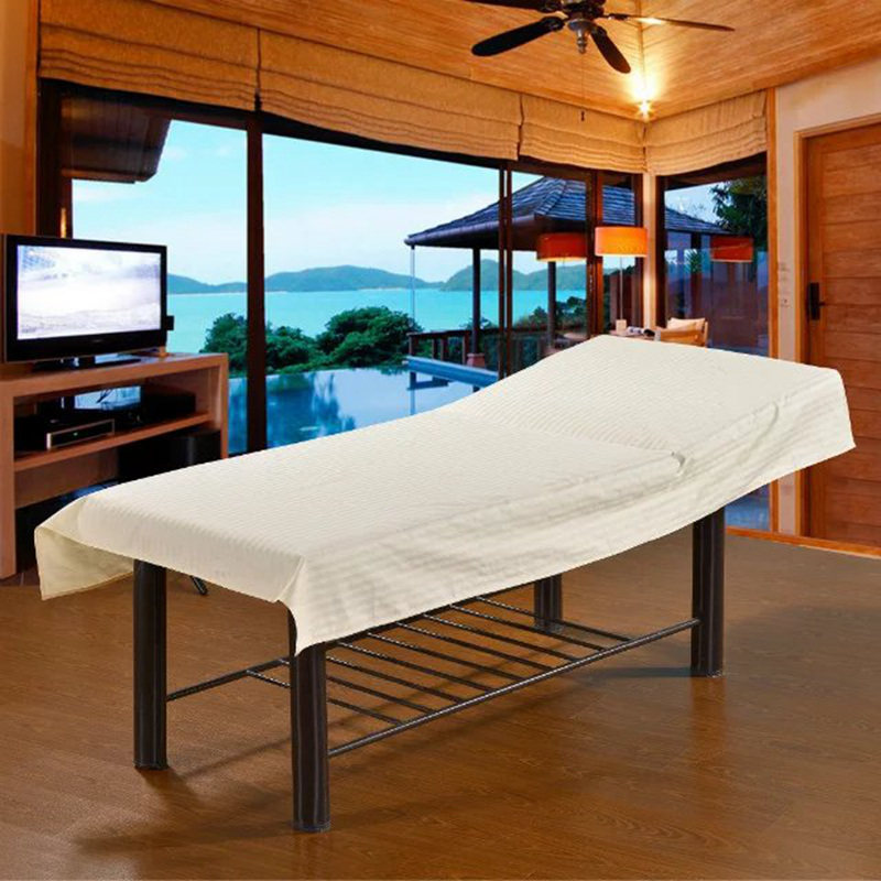 Upscale beauty salon full cotton moose sheet pure colour pure cotton white crystal suede opening foot bath Massage Bed Single Pink