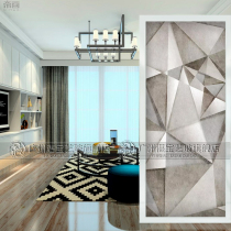 Decorative Art Glass Background Wall Modern Custom Genguan Living Room Partition Screen Frosted Light Transmission Process Geometric Figure