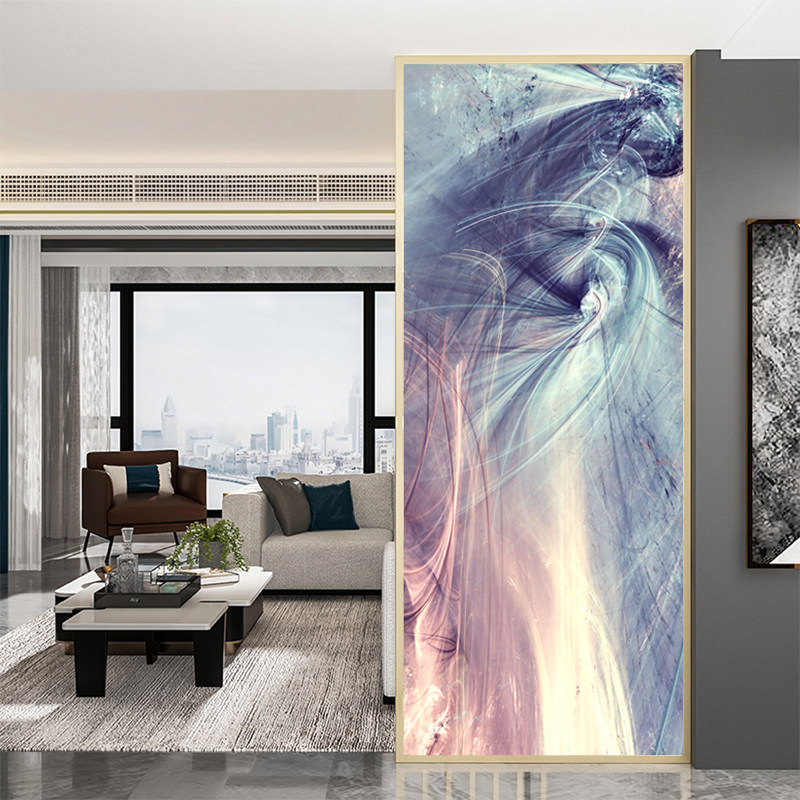 Customized screen aisle mask partition TV background wall parlour craftsmansArt double-sided frosted painting