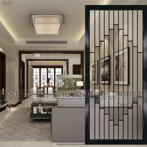 Art glass screen partition background wall modern simple entrance cabinet living room European frosted transparent style